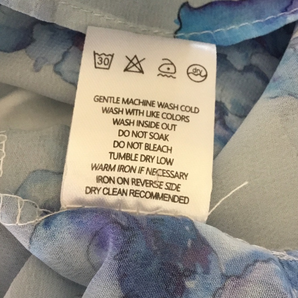 Beulah Style Blue Floral Shirred Sheer Maxi Dress Small - Picture 11 of 12